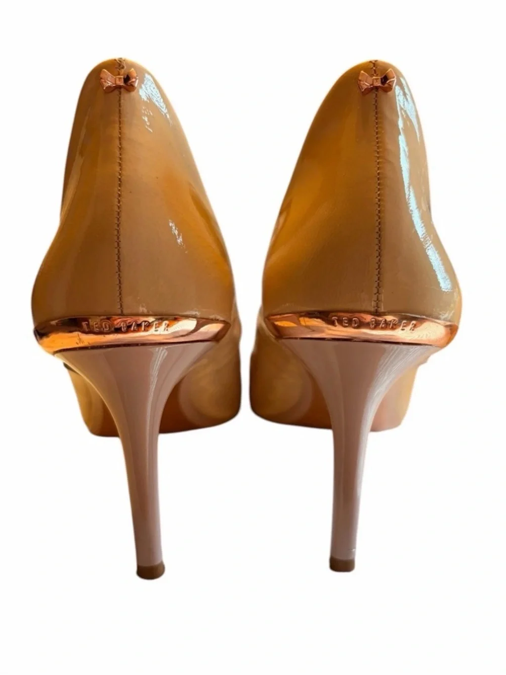 TED BAKER London NUDE KAAWA BEIGE LEATHER STILETTO 4” HEEL  STYLE 06774 US SZ 8